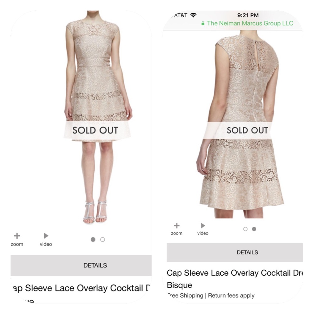 NEW Kay Unger New York Lace Overlay Dress  Sz16 - Picture 7 of 8